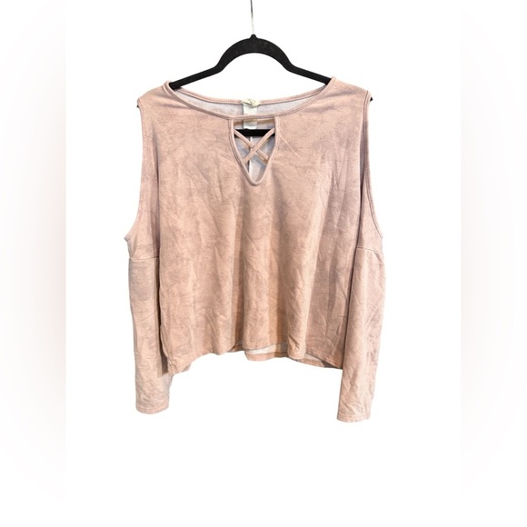 Caution To The Wind Tops - Caution To The Wind Light Pink Off the Shoulder Shirt